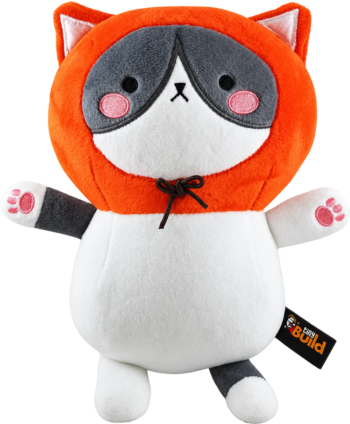 Imbir cat plush wearing an orange hood from Hello Neighbor 2
